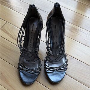 Chinese Laundry Black Multi-Strap High Heel Sandals